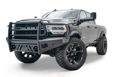 Fab Fours Elite Front Bumper; Black Steel; Front w/Full Guard;