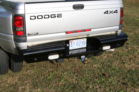 Fab Fours Black Steel Ranch Rear Bumper; 2 Stage Black Powder Coated;