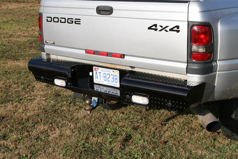 Fab Fours Black Steel Ranch Rear Bumper; 2 Stage Black Powder Coated;