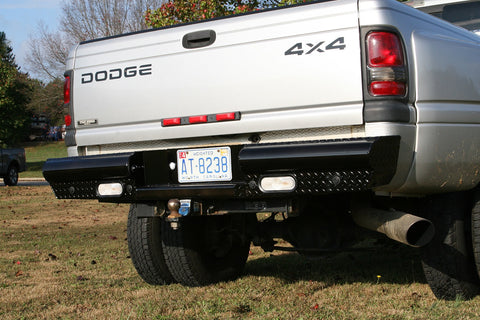 Fab Fours Black Steel Ranch Rear Bumper; 2 Stage Black Powder Coated;