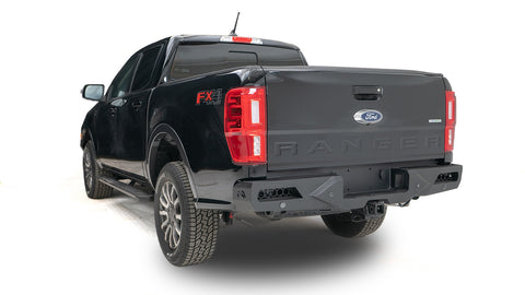 Fab Fours Vengeance Rear Bumper; 2 Stage Black Powder Coated; w/Sensors;