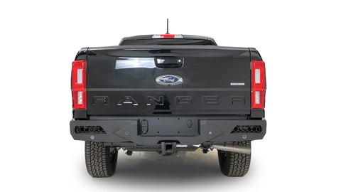 Fab Fours Vengeance Rear Bumper; 2 Stage Black Powder Coated; w/Sensors;