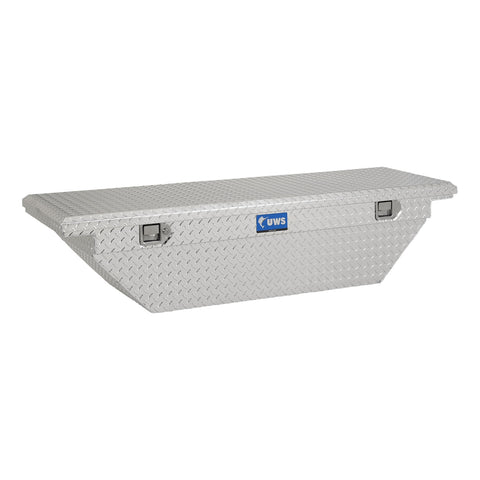 UWS Bright Aluminum 63in. Angled Crossover Tool Box with Low Profile (Heavy Packagin