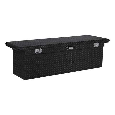 UWS Gloss Black Aluminum 69in. Deep Truck Tool Box; Low Profile (Heavy Packaging)