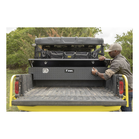 UWS UWS EC10893 59-Inch Matte Black Heavy-Wall Aluminum UTV Tool Box; RigidCore Lid