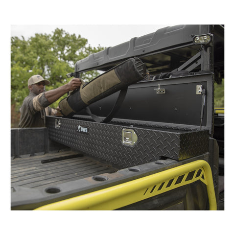 UWS UWS EC10893 59-Inch Matte Black Heavy-Wall Aluminum UTV Tool Box; RigidCore Lid