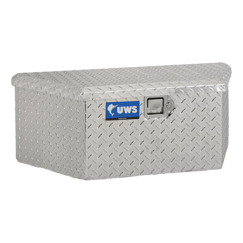 UWS Bright Aluminum 34in. Trailer Tongue Box with Low Profile (Heavy Packaging)