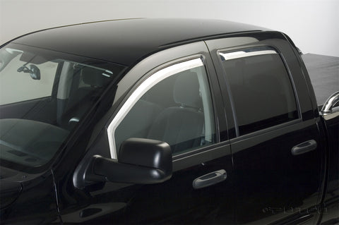Putco Element Chrome Window Visor Tape On; 4 pc.;