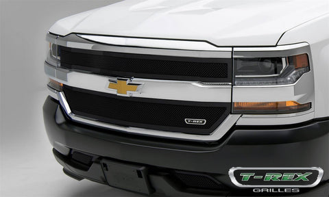 T-Rex Upper Class Series Mesh Grille; Small Mesh; Mild Steel; Black; 2 Pc; Overlay;