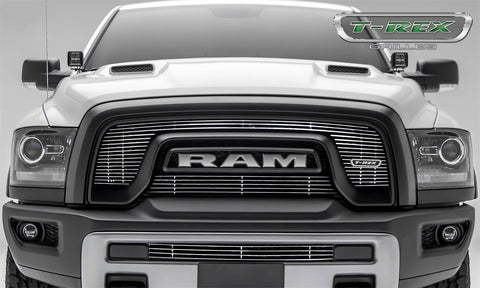 T-Rex Laser Billet Series Grille; Horizontal; Aluminum; Polished; 2 Pc; Overlay;