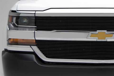 T-Rex Laser Billet Series Grille; Horizontal; Aluminum; Black; 2 Pc; Overlay;