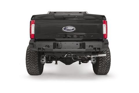 Fab Fours Premium Rear Bumper; 2 Stage Black Powder Coated; w/Sensors;