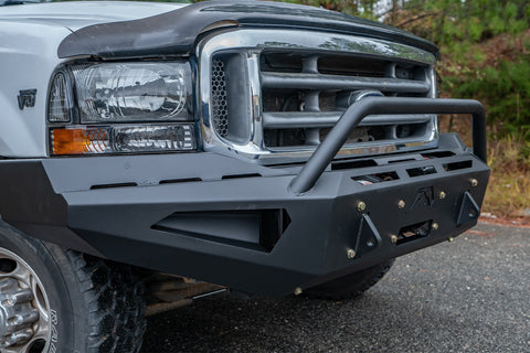 Fab Fours Red Steel Front Bumper; w/Pre-Runner Guard;