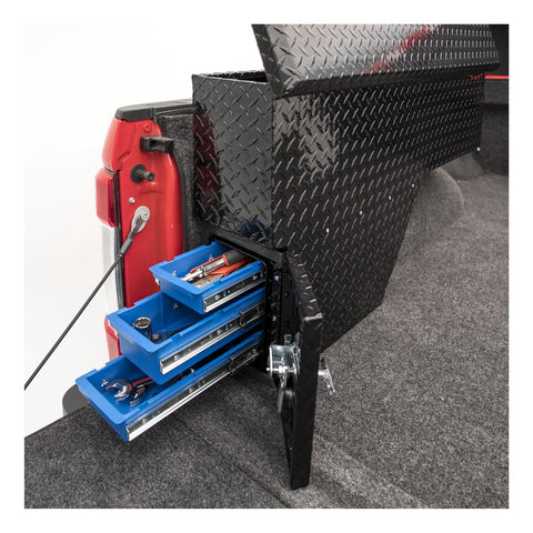 UWS Gloss Black Aluminum 48in. Driver-Side Wheel Well Tool Box (LTL Shipping Only)