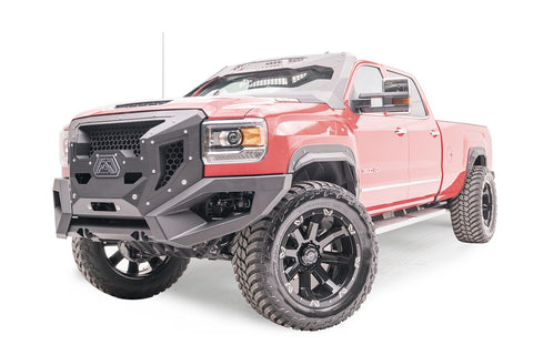 Fab Fours Grumper Front Bumper; 2 Stage Black Powder Coated;