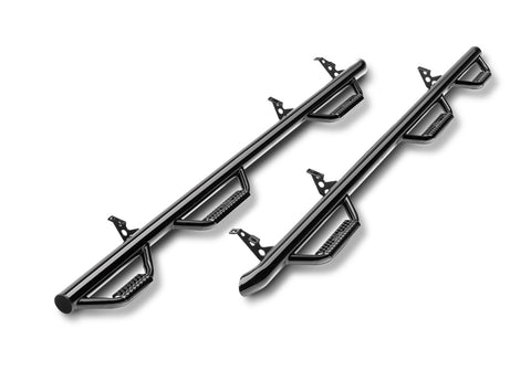 N-Fab Nerf Step-W2W w/Bed Acs (3 Stps)-15-18 (19-21 Clc) Ram 5ft.7in. Crew-Gloss Blk