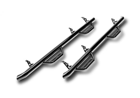 N-Fab Nerf Step-W2W w/o Bed Acs (2Stps)-14-18 Silv/Sierra 5ft.9in. Crew-GlossBlk
