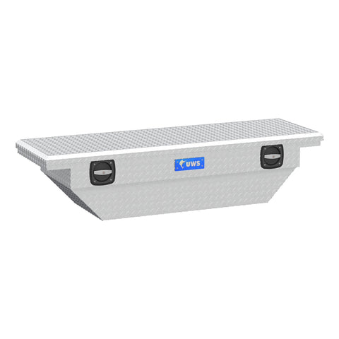 UWS Aluminum 63in. Secure Lock Angled Truck Tool Box; Low Profile (LTL Shipping Only