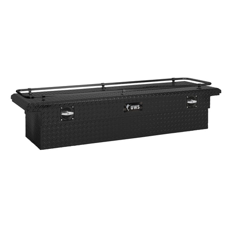 UWS Matte Black Aluminum 69in. Secure Lock Crossover Truck Tool Box; Low Profile; Ra