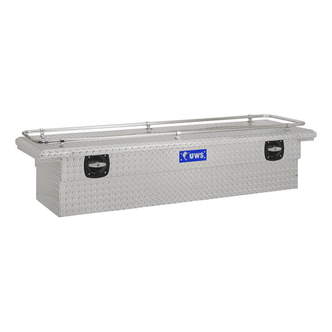 UWS Bright Aluminum 69in. Secure Lock Crossover Truck Tool Box with Low Profile/Rail