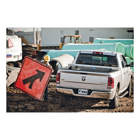 UWS Bright Aluminum 72in. Secure Lock Truck Tool Box; Low Profile (LTL Shipping Only