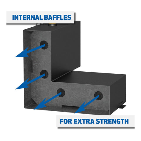 UWS Matte Black Hammerhead-Style 100-Gallon L-Shape Steel Transfer Tank