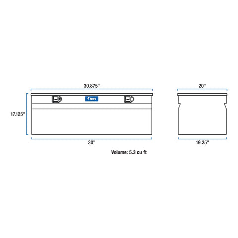 UWS UWS TBC-30 Aluminum Storage Box (30 Inch Truck Tool Box-Bright Aluminum)