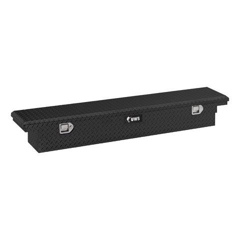 UWS Gloss Black Aluminum 69in. Slim Truck Tool Box; Low Profile (LTL Shipping Only)