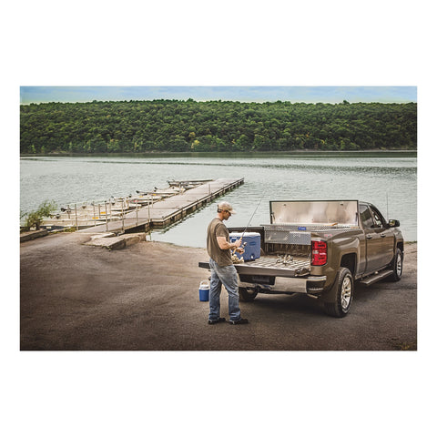 UWS Aluminum 72in. Truck Tool Box with Low Profile; Pull Handles (LTL Shipping Only)
