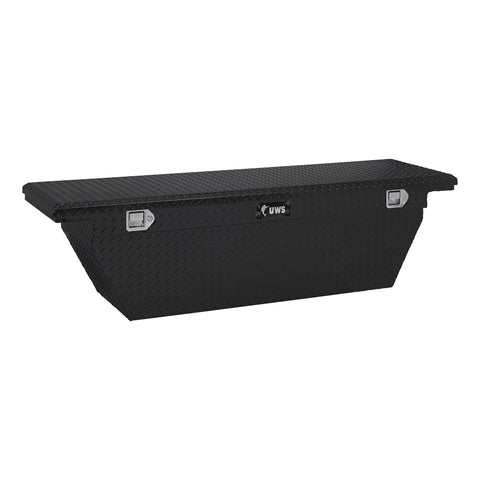 UWS Gloss Black 69in. Deep Angled Truck Tool Box; Low Profile (LTL Shipping Only)