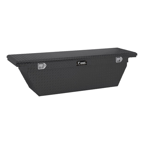 UWS Matte Black 69in. Deep Angled Truck Tool Box; Low Profile (LTL Shipping Only)