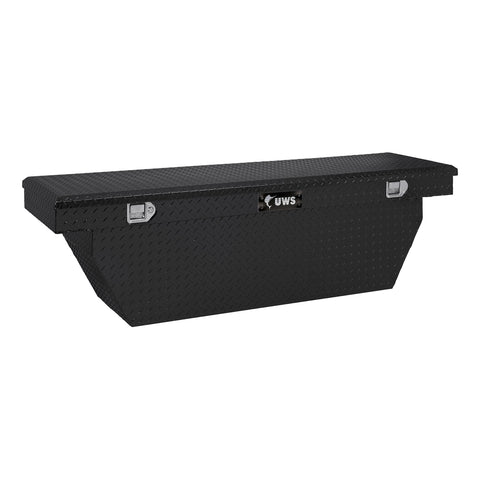 UWS Gloss Black Aluminum 72in. Deep Angled Crossover Truck Tool Box