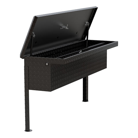 UWS Gloss Black Aluminum 48in. Truck Side Tool Box; Low Profile (LTL Shipping Only)