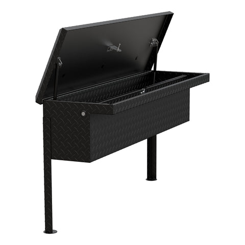 UWS Matte Black Aluminum 48in. Truck Side Tool Box; Low Profile (LTL Shipping Only)