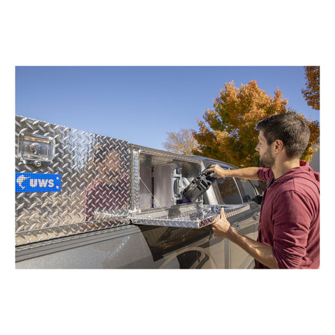 UWS Bright Aluminum 90in. Double-Door Topside Truck Tool Box