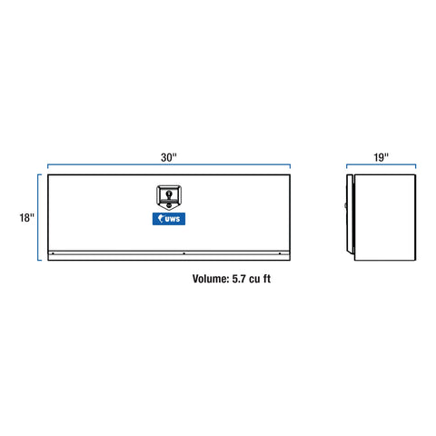 UWS Bright Aluminum 30in. Single-Door Underbody Tool Box (LTL Shipping Only)