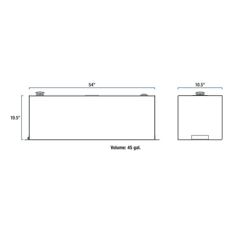 UWS 45-Gallon Rectangle Bright Aluminum Transfer Tank