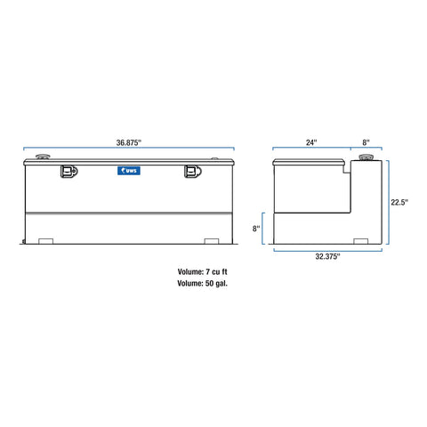 UWS 50-Gallon Combo Bright Aluminum Transfer Tank