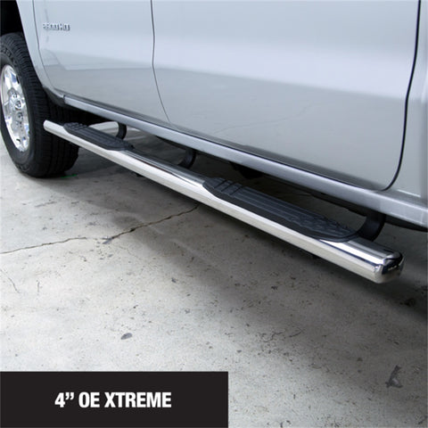 Go Rhino 4in. OE Xtreme SideSteps-87in. Long-Polished Stainless Steel-Bars Only