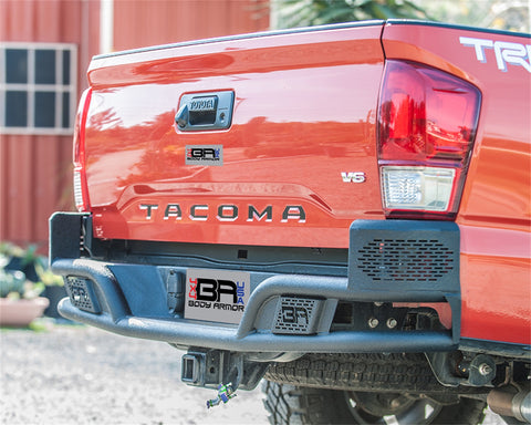Body Armor Desert Series Rear Bumper; Textured Black;