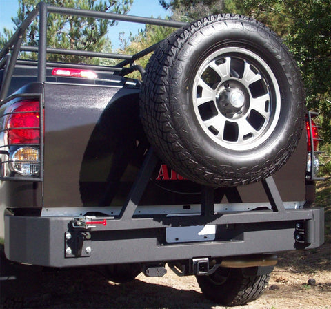Body Armor Rear Bumper; w/Shackle Mount; Textured Black Powder Coat Finish;